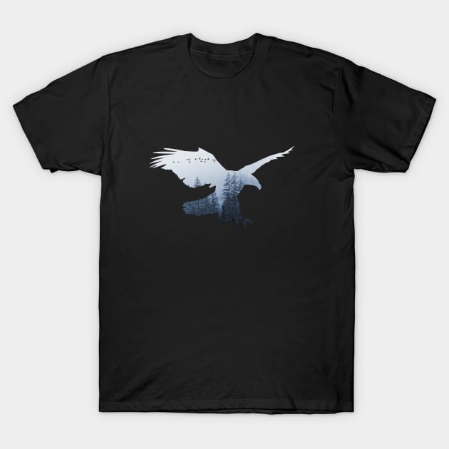 Eagle Animal Forest Wild Nature Free Earth World In Flight T-Shirt by Cubebox